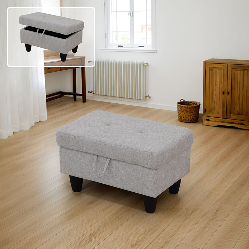 Golden Coast Grey Flannel Living Room Sofa Ottoman