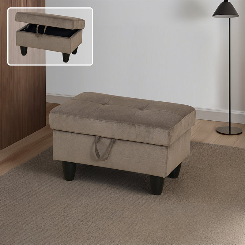 Golden Coast Brown Corduroy Living Room Sofa Ottoman