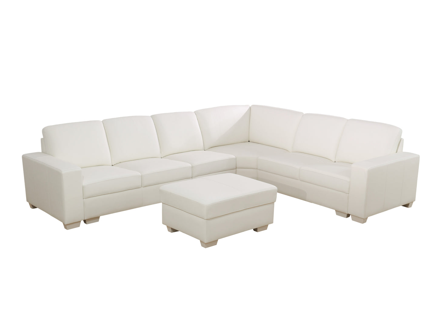 Golden Coast White Cowhide Leather Combo Sofa Set
