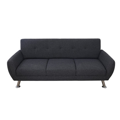 Golden Coast Black Grey Linen 3-Piece Living Room Sofa Set