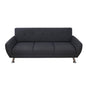 Golden Coast Black Grey Linen 3-Piece Living Room Sofa Set