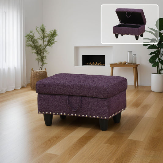 Golden Coast Amaranth Linen Storage Ottoman
