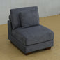 Golden Coast Dark Grey 7 Piece Corduroy Modular Sectional With Storage Ottoman
