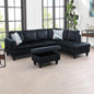 Golden Coast BMidnight Blue Microfiber L-Shaped Living Room Sectional Sofa Set