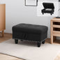 Golden Coast Black Grey Linen Storage Ottoman
