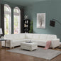 Golden Coast White Cowhide Leather Combo Sofa Set